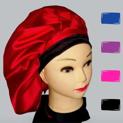 Silk hair bonnet for protecting hair from breakage and moisture los